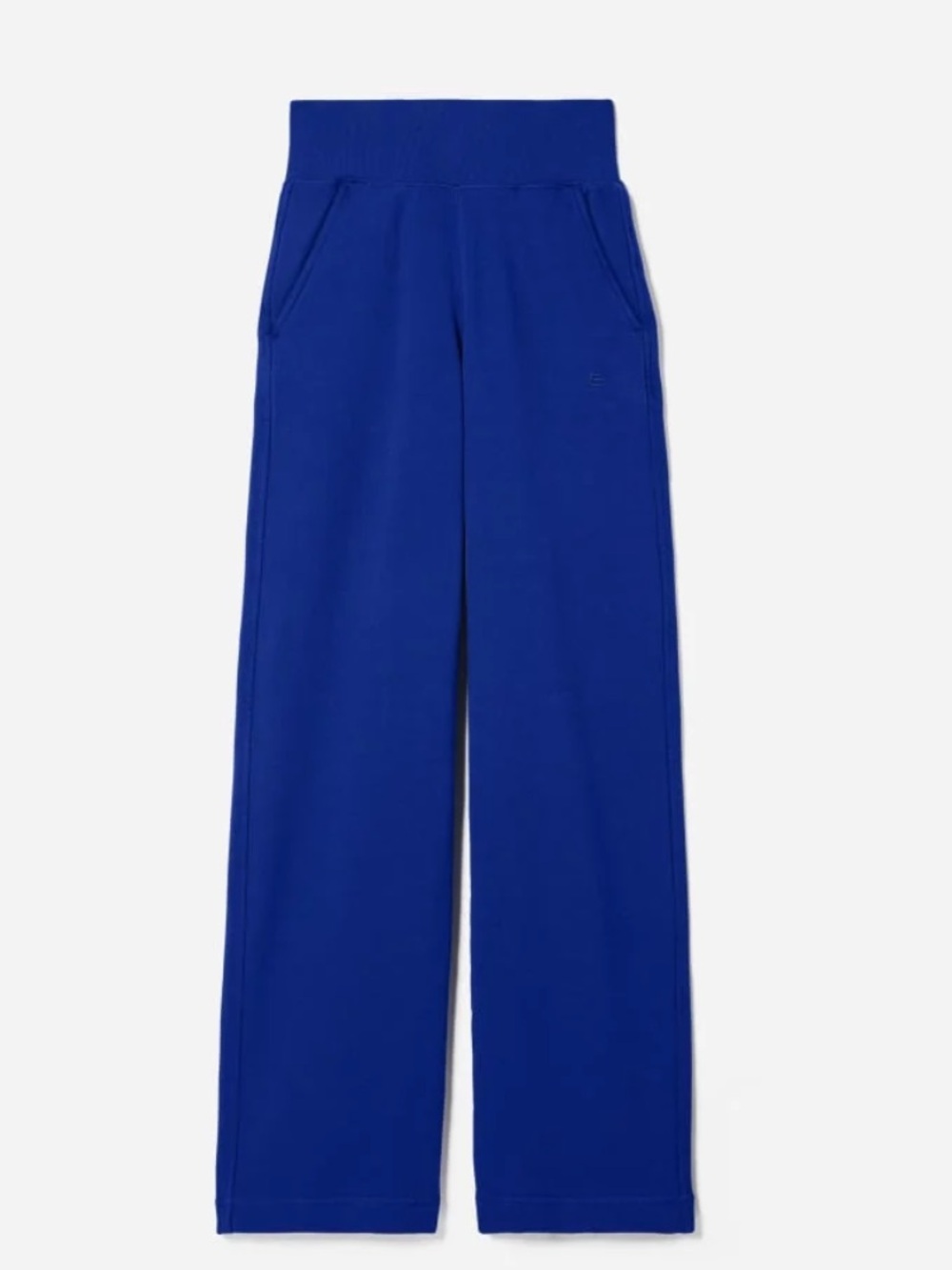 Everlane Track High Waist Pant Women Size 2 Blue Cobalt Pull On Organic Cotton